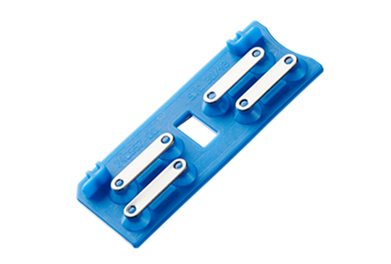 blue double stroke silicone keypad with metal connectors