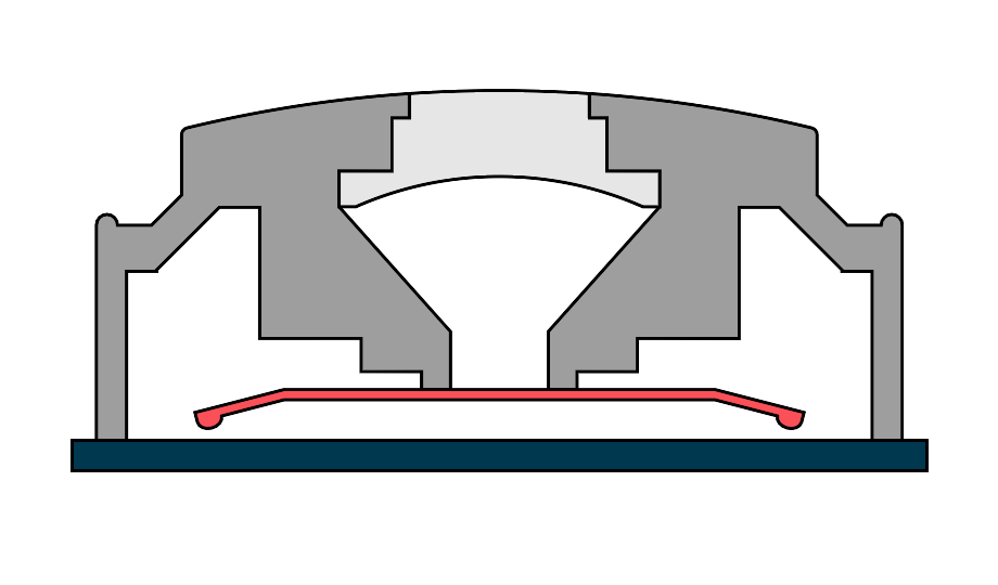 vereinfachte Querschnittzeichnung Erweiterte Silikonoberfläche S-ES